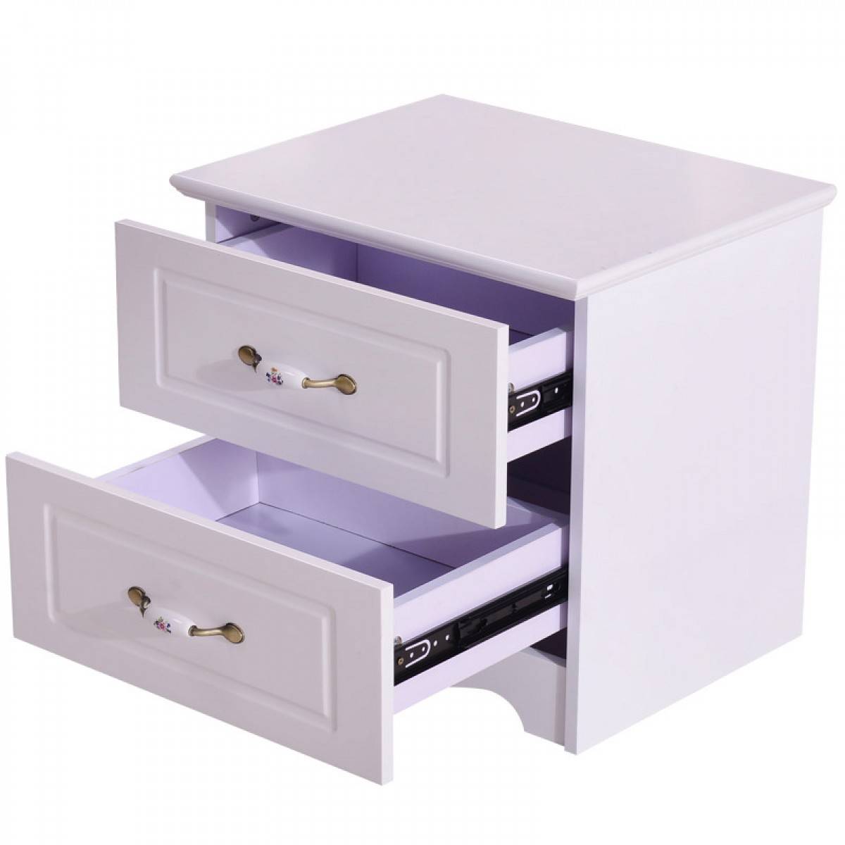 美的简易欧式烤漆床头柜简约现代纯白色 韩式宜家床边柜子斗柜